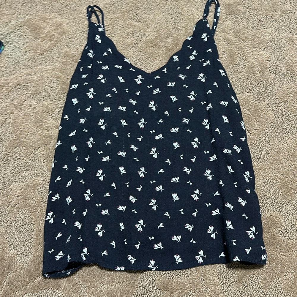 floral black tank
